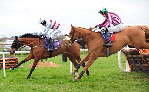 The Mooch (Mikey Fogarty) leads home Ontopoftheworld (Gareth Malone) at Wexford