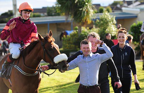 Little Stampy is lead back in by delighted connections