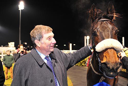 Chairman of Horse Racing Ireland and owner of Elusive In Paris, Joe Keeling, with his winner

