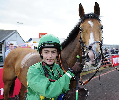 Robbie Dolan pictured with Lady ranger after winning at Roscommon in 2015