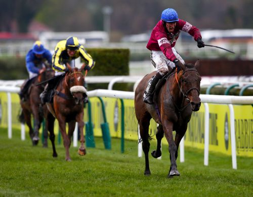The Last Samuri pictured chasing home Rule The World at Aintree last year