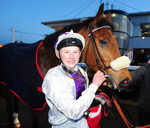 Gavin after riding his first winner at Dundalk in March 2016