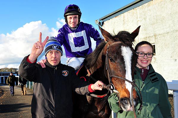 Martin Hassett celebrates a double at Thurles