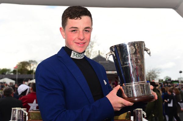 Donie McInerney with his Champion Conditional Rider trophy
