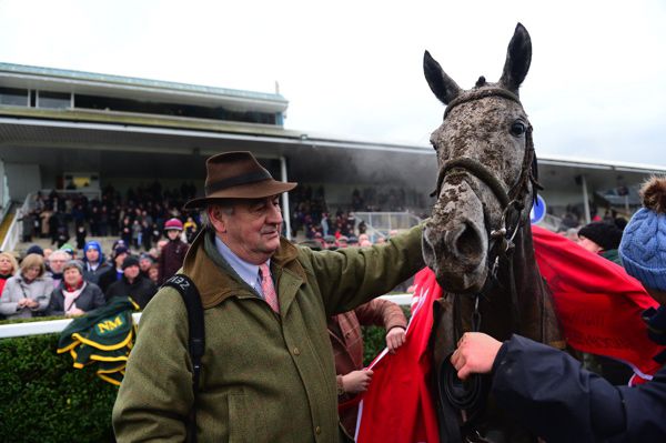 Noel Meade pictured with Tout Est Permis after last year's Ladbrokes Troytown Chase at Navan