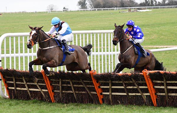 Politesse (left) and Conor Orr winning at Thurles in March