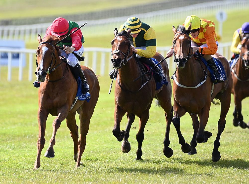 Goldana, left, comes home best in the Curragh