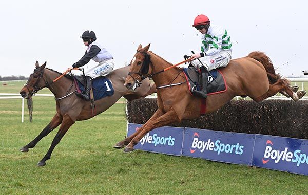 Zanahiyr and Jack Kennedy (red cap) winning from Aspire Tower at Thurles recently