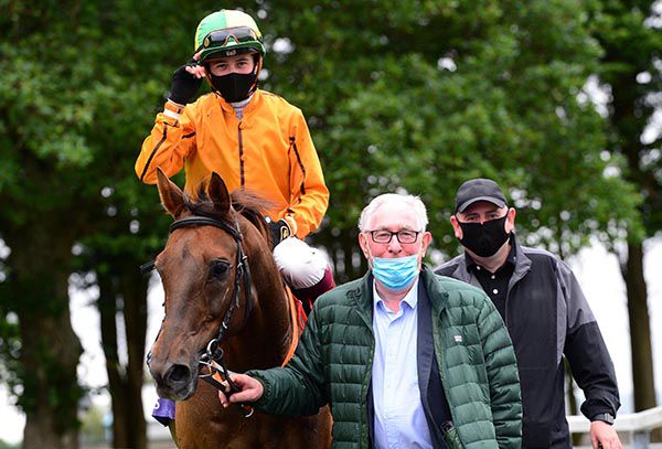 Big Challenge and Dylan Browne McMonagle with owner James Gough (centre) 